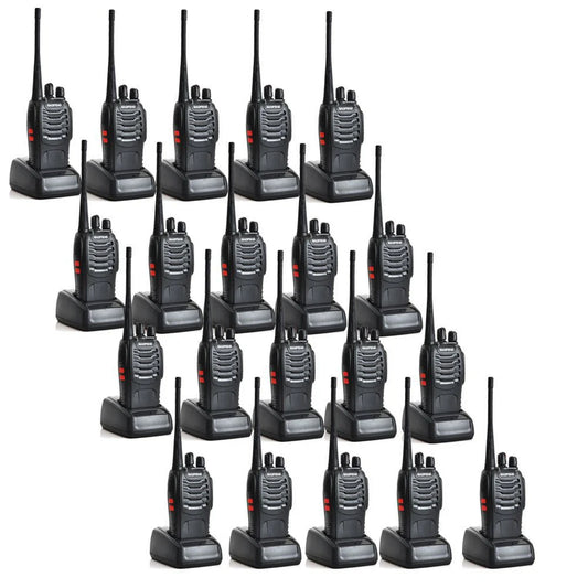 Baofeng (20 Pcs) Two Way Handheld Interphone Radio 16CH 400-470MHZ Long Range Walkie Talkie (Black)
