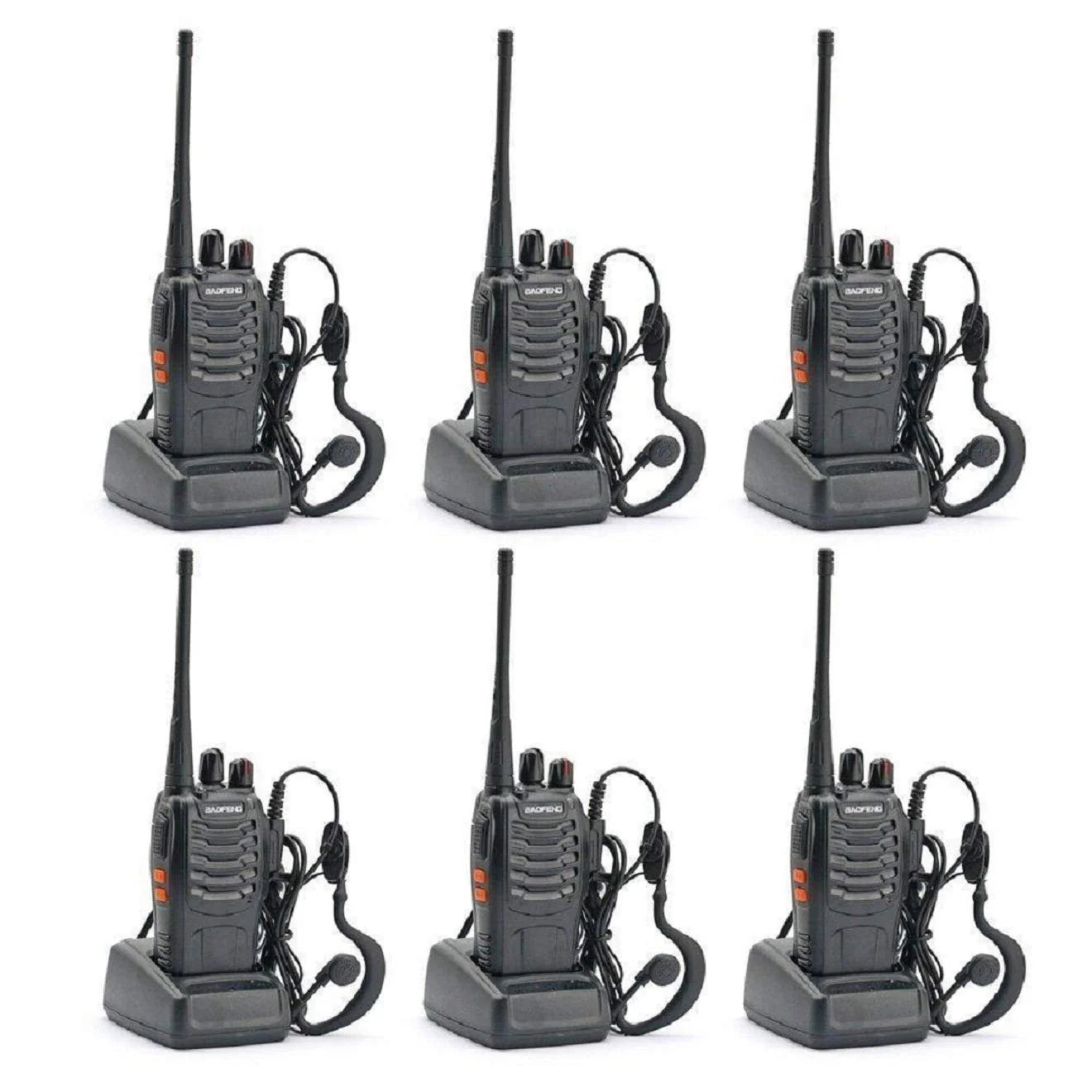 Baofeng 6 Pcs BF-888S UHF Handheld Amateur Radio Walkie Talkie 30 DAYS WARANTY