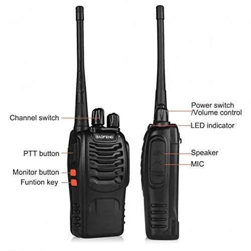 BaoFeng BF-888S Walkie Talkie 2 Way Radio Long Range (Black, 2 Pieces) 90 days waranty